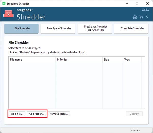 Обзор Steganos Shredder