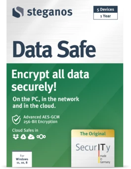 Упаковка Steganos Data Safe — спереди