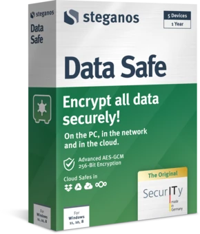 Упаковка Steganos Data Safe — вид слева