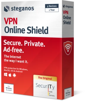 Steganos VPN Online Shield packaging — right view